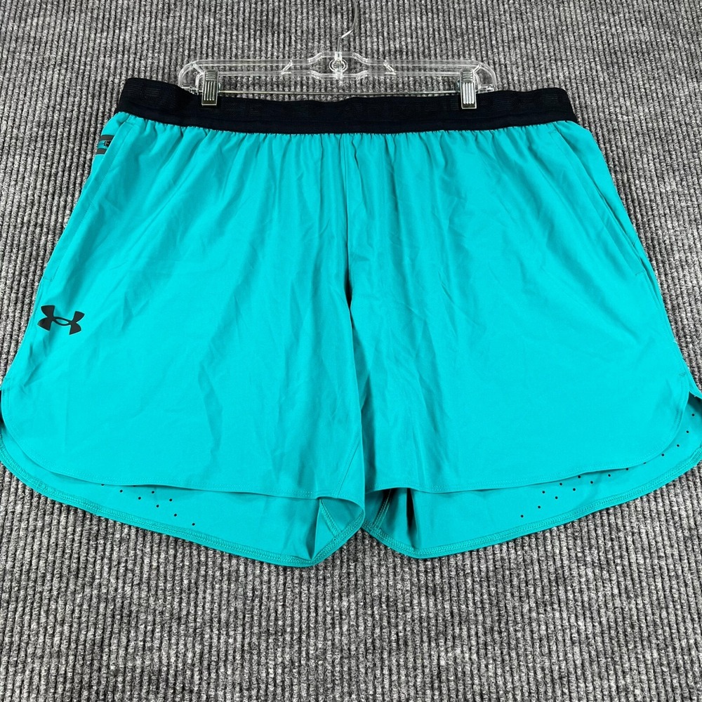 Under Armour Shorts Mens 2XL XXL Green Fitted Peak Woven Active Casual New